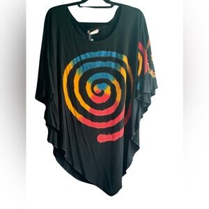 NWT__Women's Black Boho Poncho Tee__NWT